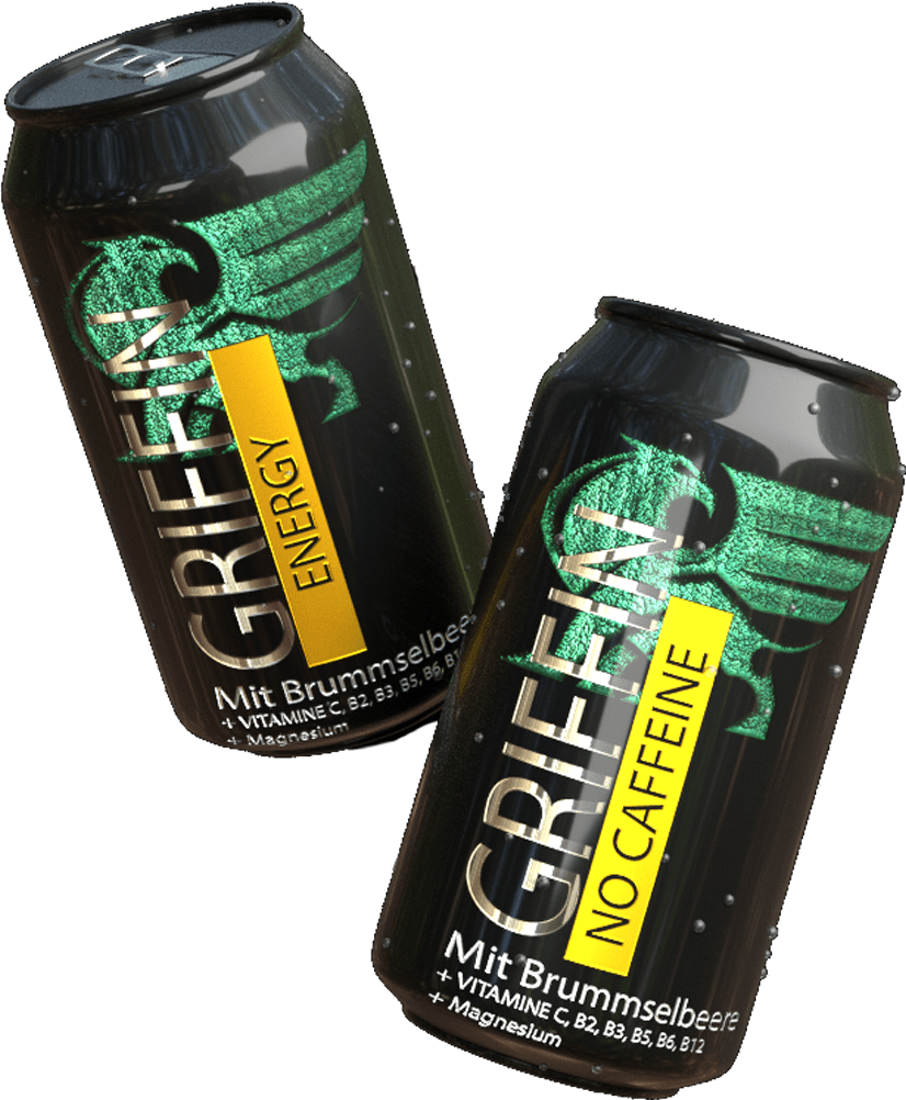 Zwei Dosen Griffin Energy Drink
